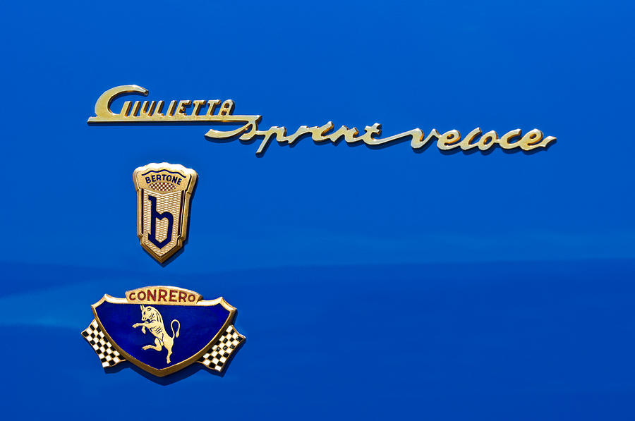 1956 Alfa Romeo Sprint Veloce Coupe Emblem Photograph by Jill Reger