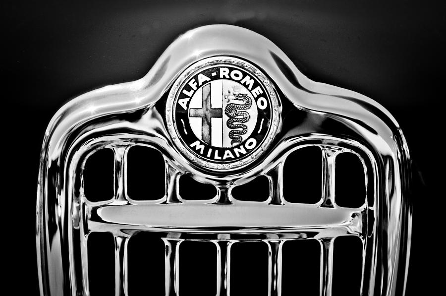 1956 Alfa Romeo Sprint Veloce Coupe Grille Emblem Photograph by Jill Reger
