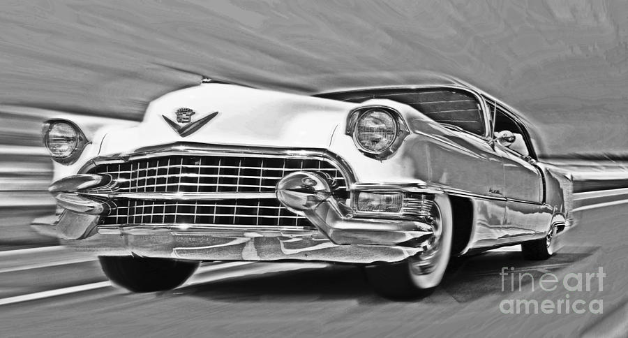 1956 Cadillac in Motion Digital Art by David Caldevilla