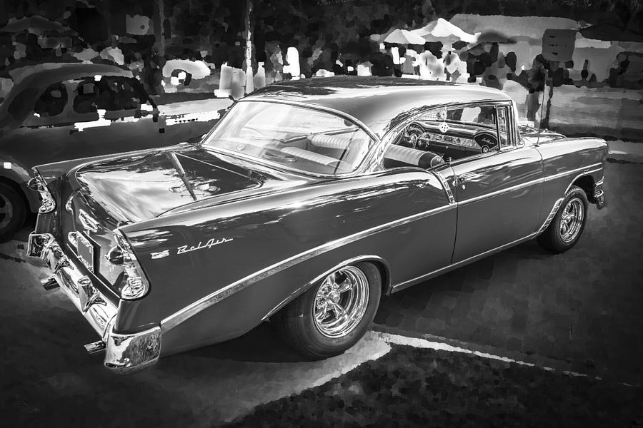 1956 Chevrolet Bel Air 210 BW Photograph by Rich Franco