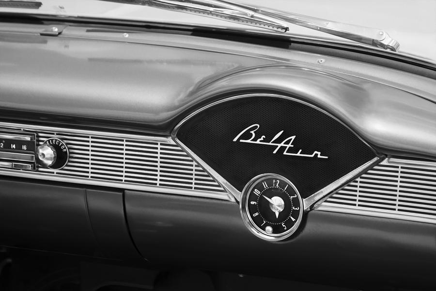 1956 Chevrolet Bel Air Convertible Painted BW Photograph by Rich Franco