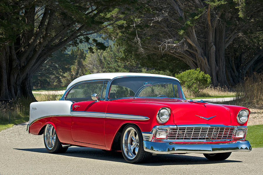 Spinners Photograph - 1956 Chevy Bel Air East by Dave Koontz