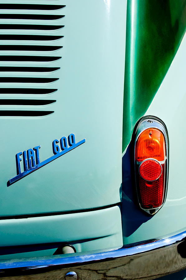 1956 Fiat 600 Taillight Emblem Photograph by Jill Reger