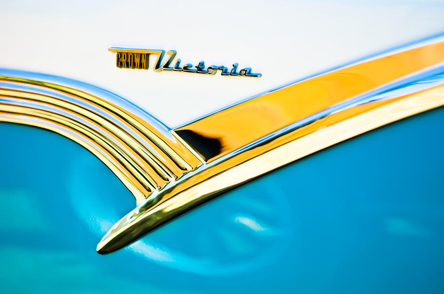 1956 Ford Crown Victoria Glass Top Emblem -3168c Photograph by Jill Reger