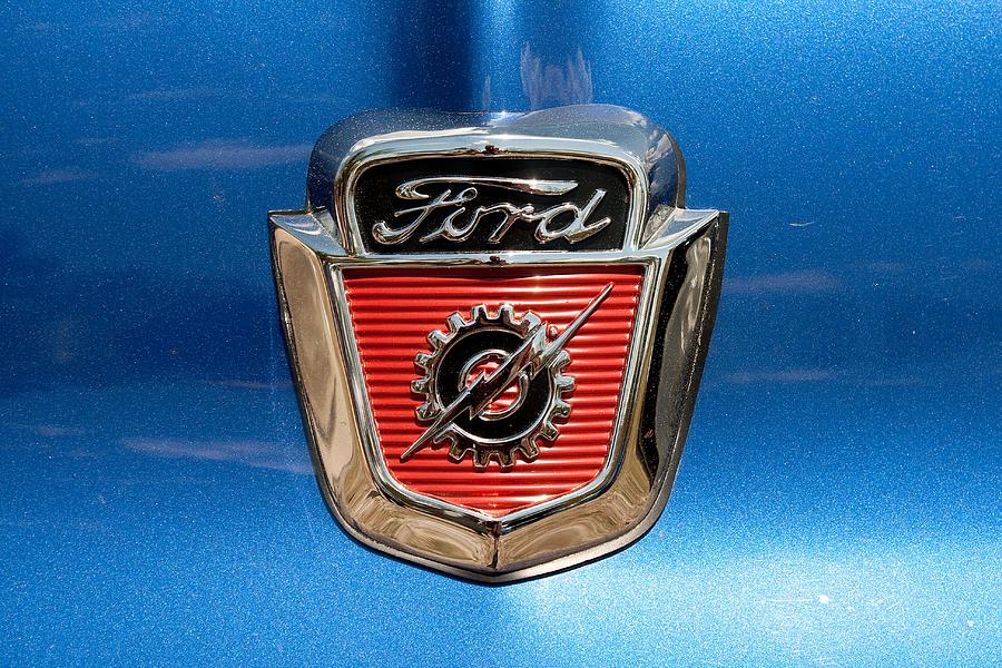 1956 Ford Emblem - F100 Photograph by Kristia Adams