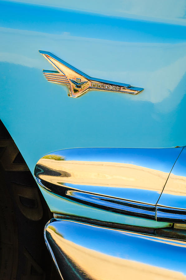 1956 Ford Fairlane Thunderbird Emblem Photograph by Jill Reger