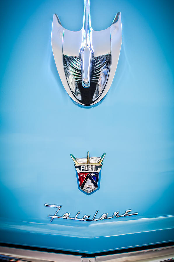 1956 Ford Parklane Wagon Hood Ornament - Emblem -0347c Photograph by Jill Reger