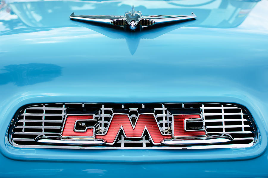 1956 GMC 100 Deluxe Edition Pickup Truck Hood Ornament - Grille Emblem Photograph by Jill Reger