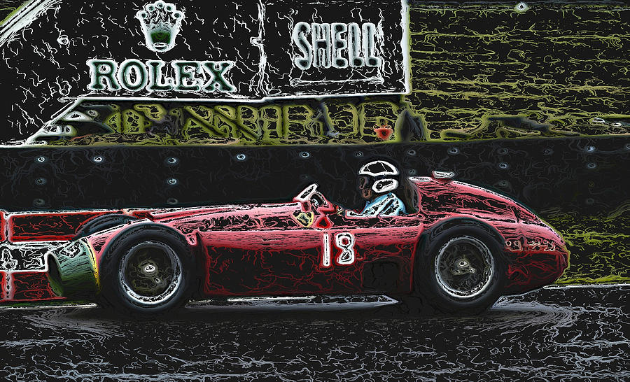 1956 Lancia Ferrari D50A abstract Digital Art by John Colley