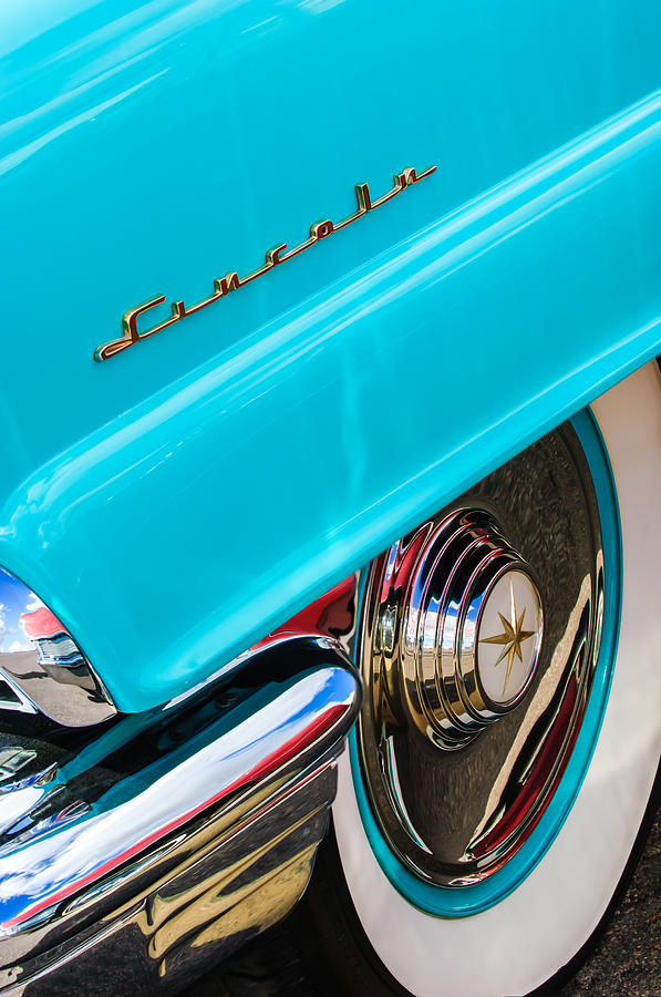 1956 Lincoln Premiere Rear Emblem  - Wheel -0828c Photograph by Jill Reger