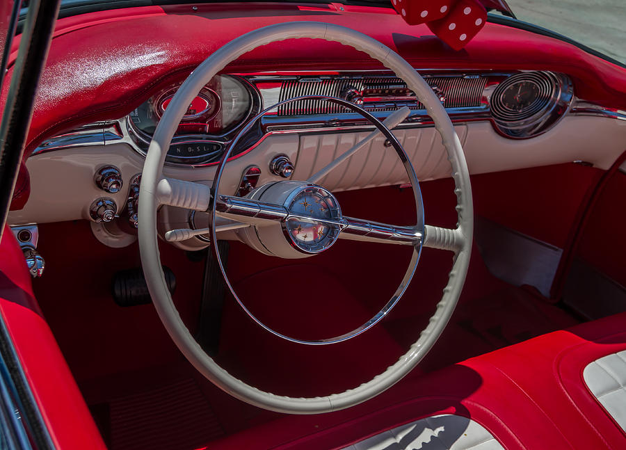 1956 Oldsmobile Convertible Interior Photograph by Roger Mullenhour
