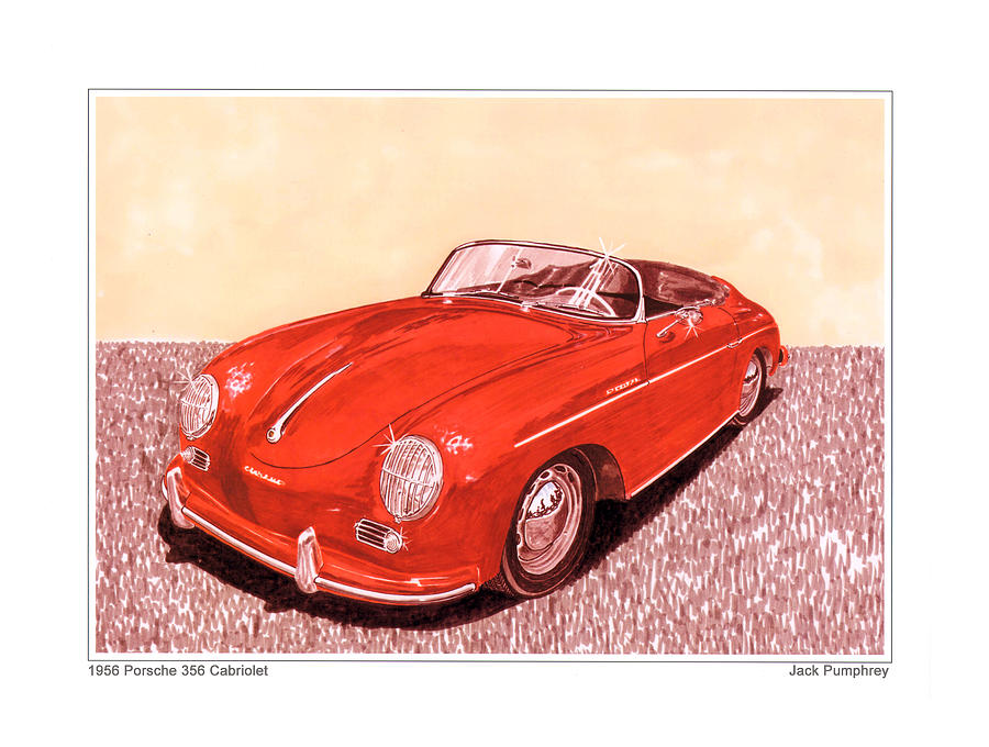  1956 Porsche 356 Cabriolet #1956 Painting by Jack Pumphrey