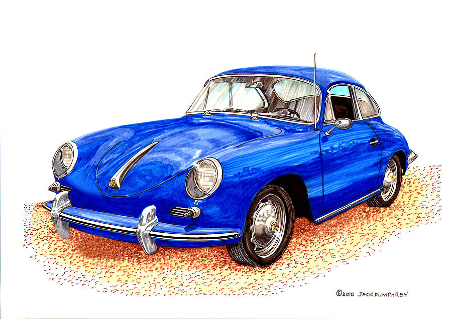 1956 Porsche 356 Coupe Painting by Jack Pumphrey