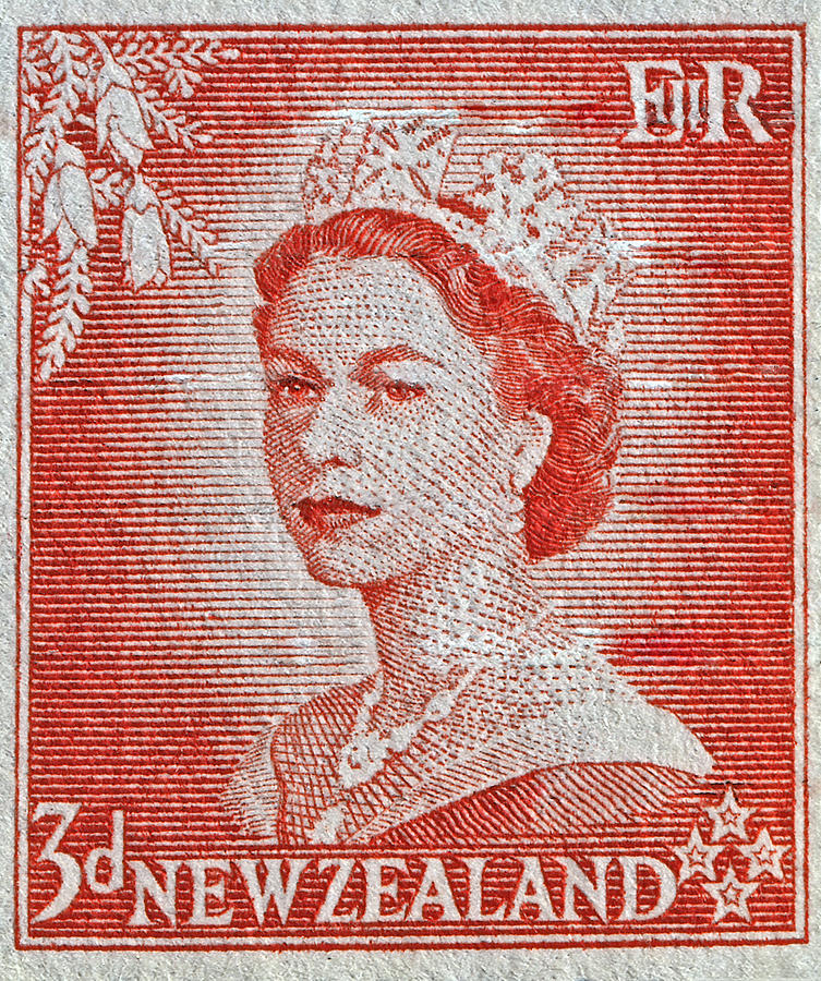 1956 Queen Elizabeth New Zealand Stamp Photograph by Bill Owen