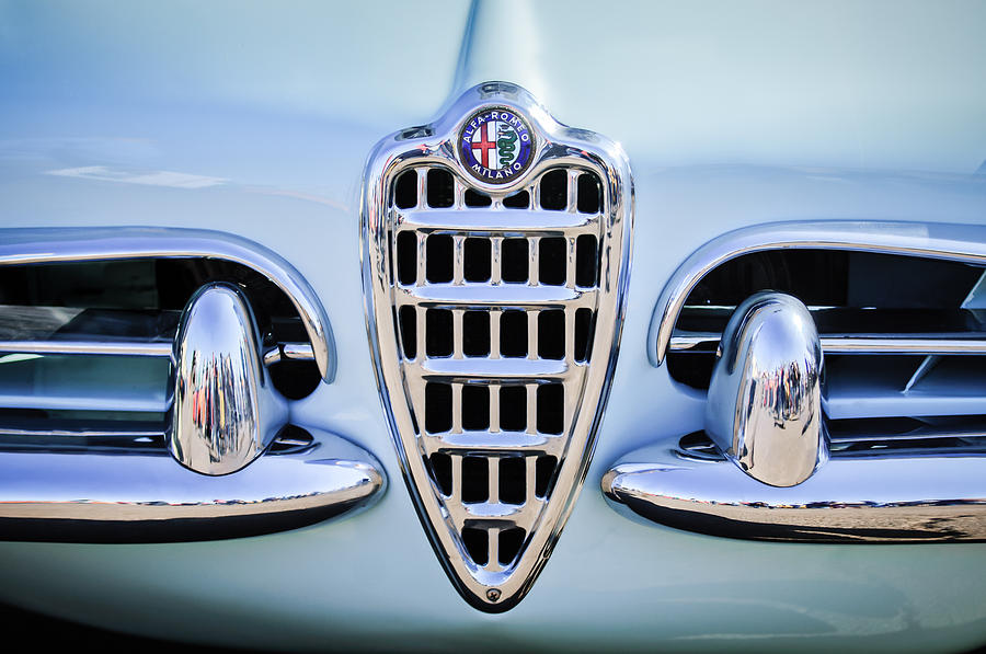 1957 Alfa Romeo Spider Grille Emblem -0784c Photograph by Jill Reger