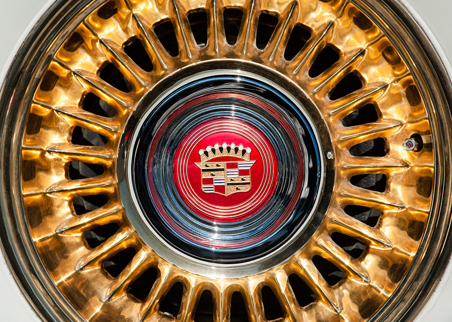 1957 Cadillac Eldorado Biarritz Convertible Wheel Emblem Photograph by Jill Reger