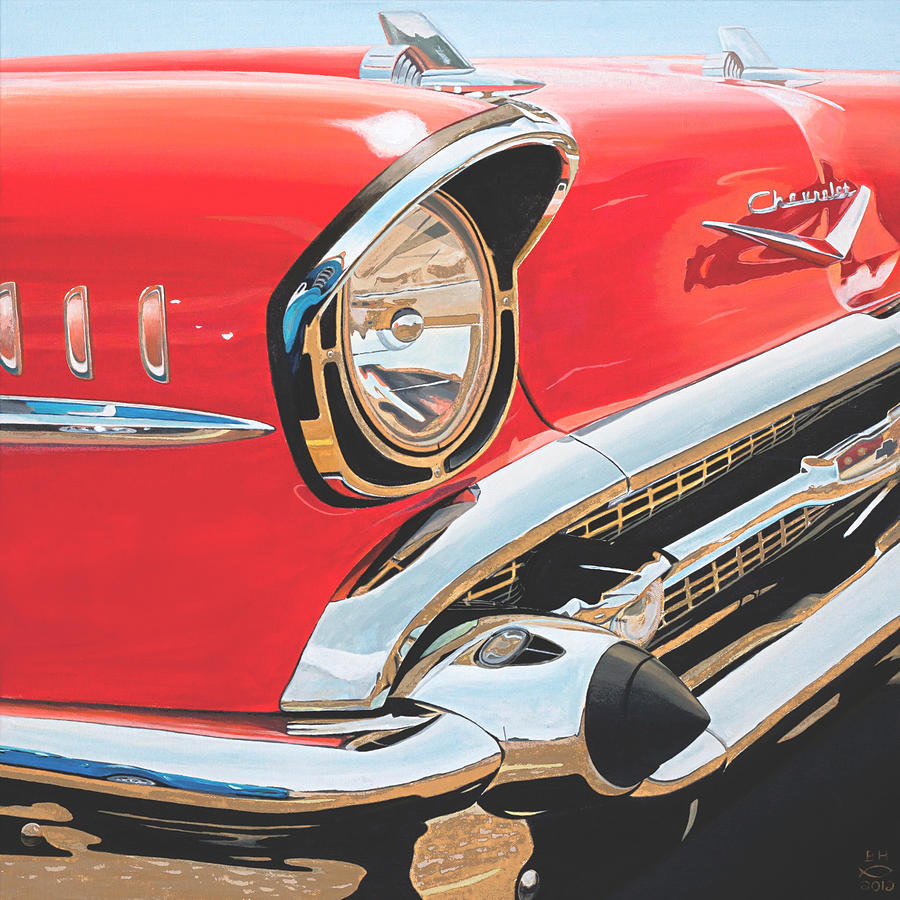 1957 Chevrolet Painting - 1957 Chevrolet Bel Air by Branden Hochstetler