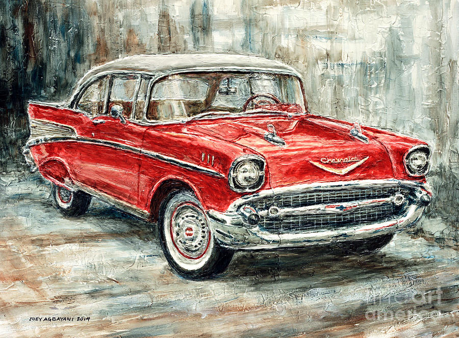 Car Painting - 1957 Chevrolet Bel Air Sport Coupe by Joey Agbayani