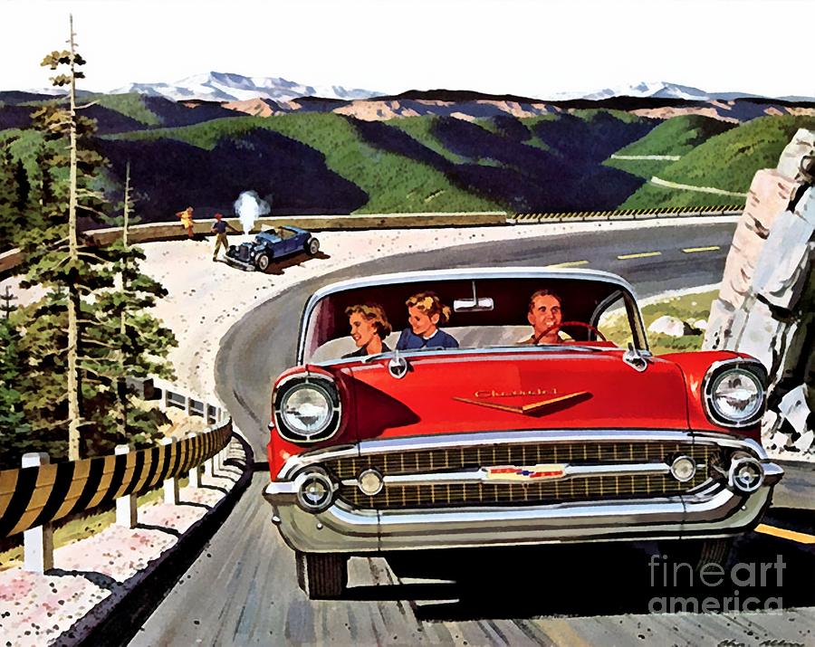 1957 Chevrolet Painting by Vincent Monozlay