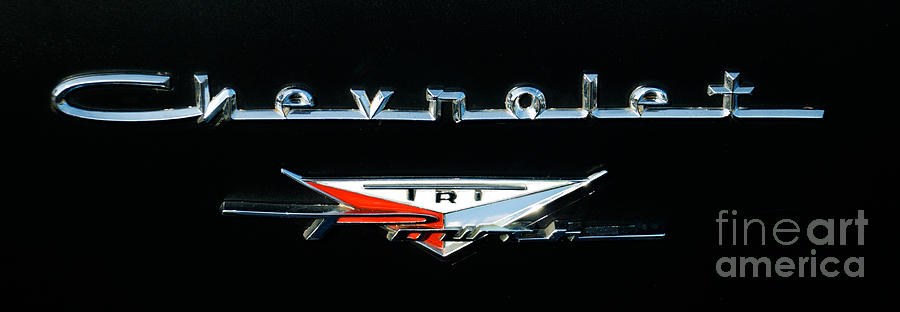 1957 Chevy 2 Door Sedan Logo Photograph by Mark Dodd