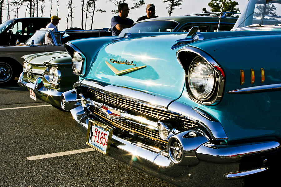 1957 Chevy Bel Air Blue Front End Photograph by Dennis Coates