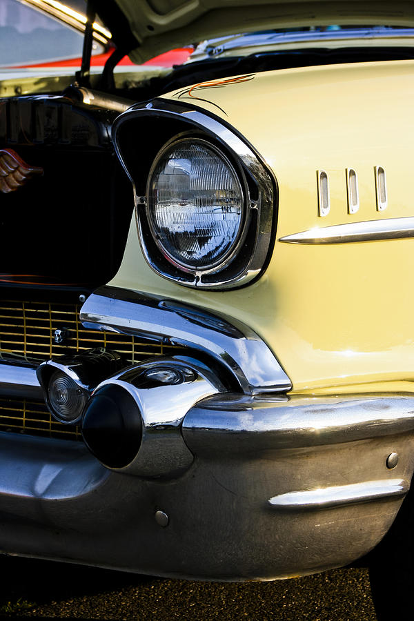 1957 Chevy Bel air yellow headlight Photograph by Dennis Coates - Fine ...