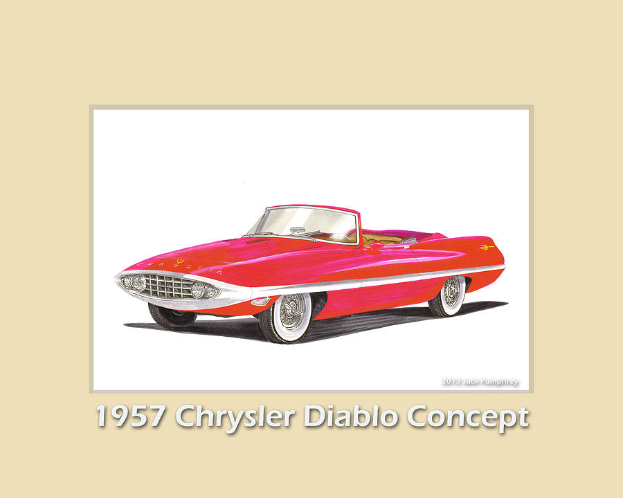 1957 Chrysler Diablo Convertible Coupe Painting by Jack Pumphrey