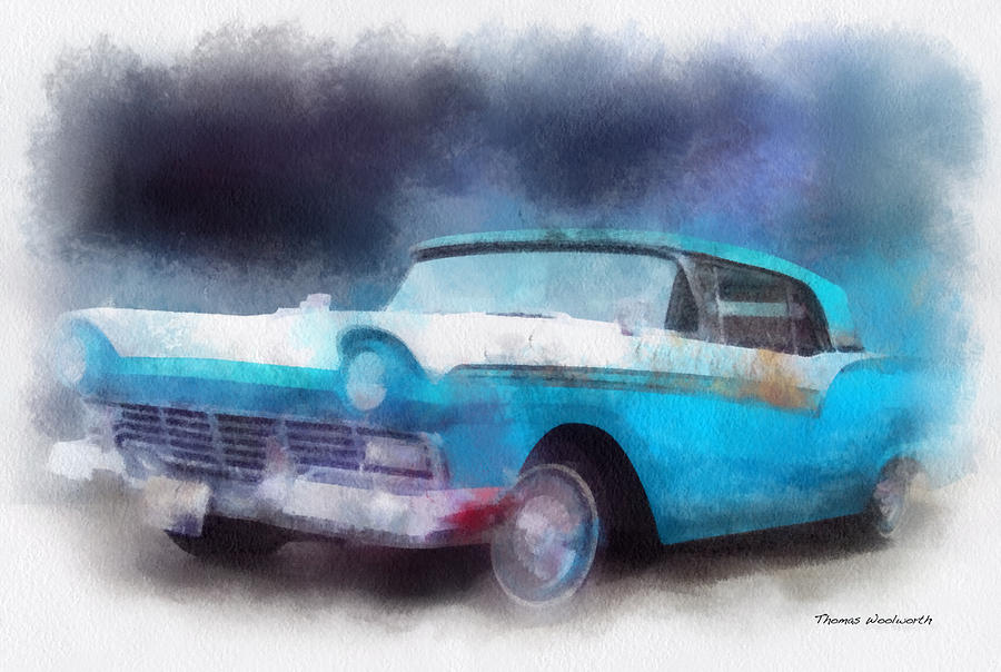 Transportation Photograph - 1957 Ford Classic Car Photo Art 01 by Thomas Woolworth