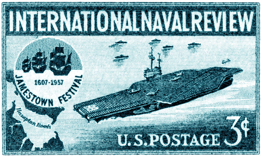 1957 Naval Review Stamp Painting by Historic Image