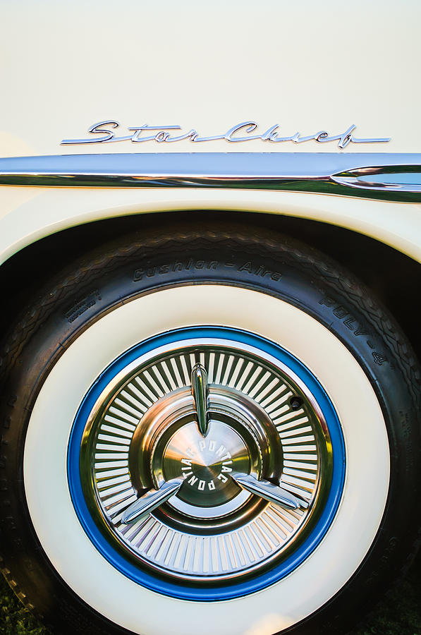 1957 Pontiac Star Chief Hardtop Wheel Emblem -0515c Photograph by Jill Reger