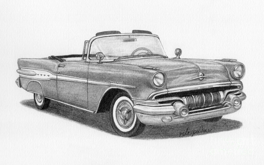 1957 Pontiac Star Chief Drawing By Rita Palmer