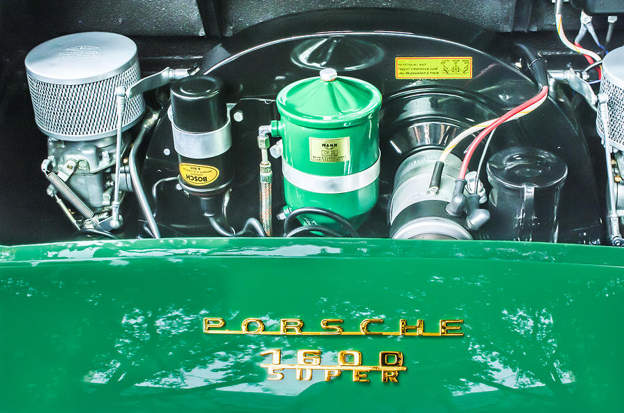 Car Photograph - 1957 Porsche 356 A Speedster Engine Emblem by Jill Reger