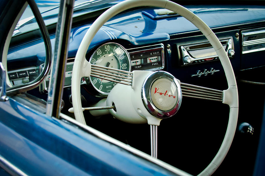 1957 Volvo Steering Wheel -1378c Photograph by Jill Reger