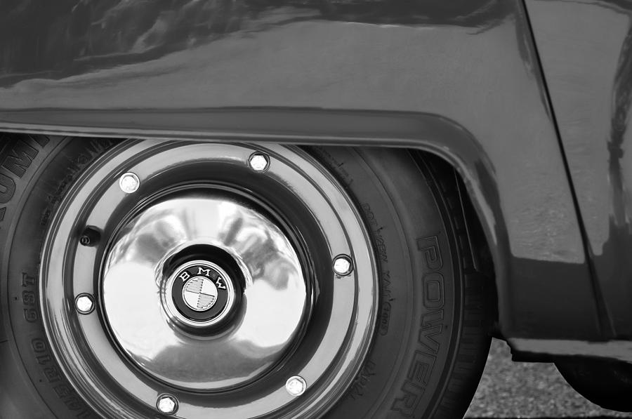 1958 BMW Isetta 300 Wheel Emblem Photograph by Jill Reger