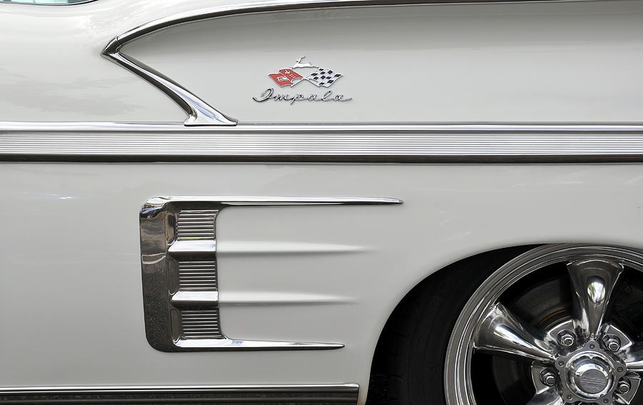 White Photograph - 1958 Chevrolet Impala by Ed Hughes