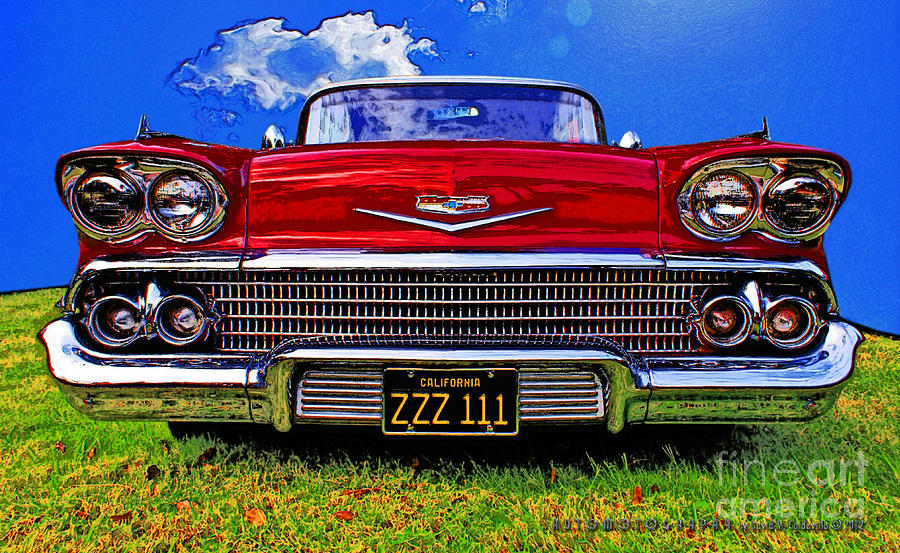 1958 Chevrolet Impala Digital Art by David Caldevilla