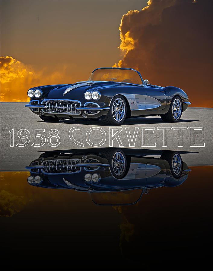 1958 Corvette Reflections Photograph by Dave Koontz