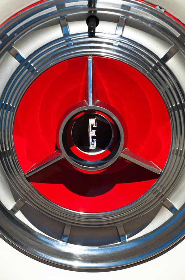 1958 Edsel Pacer Convertible Wheel Emblem Photograph by Jill Reger