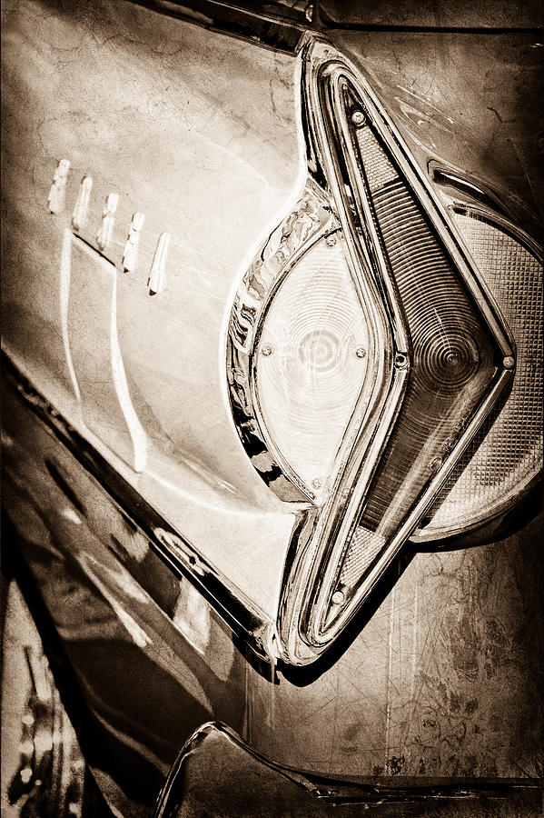 1958 Edsel Wagon Taillight Emblem Photograph by Jill Reger