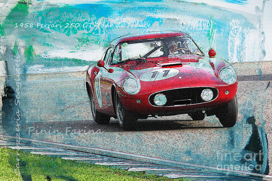 1958 Ferrari 250 GT Tour de France Mixed Media by Roger Lighterness ...