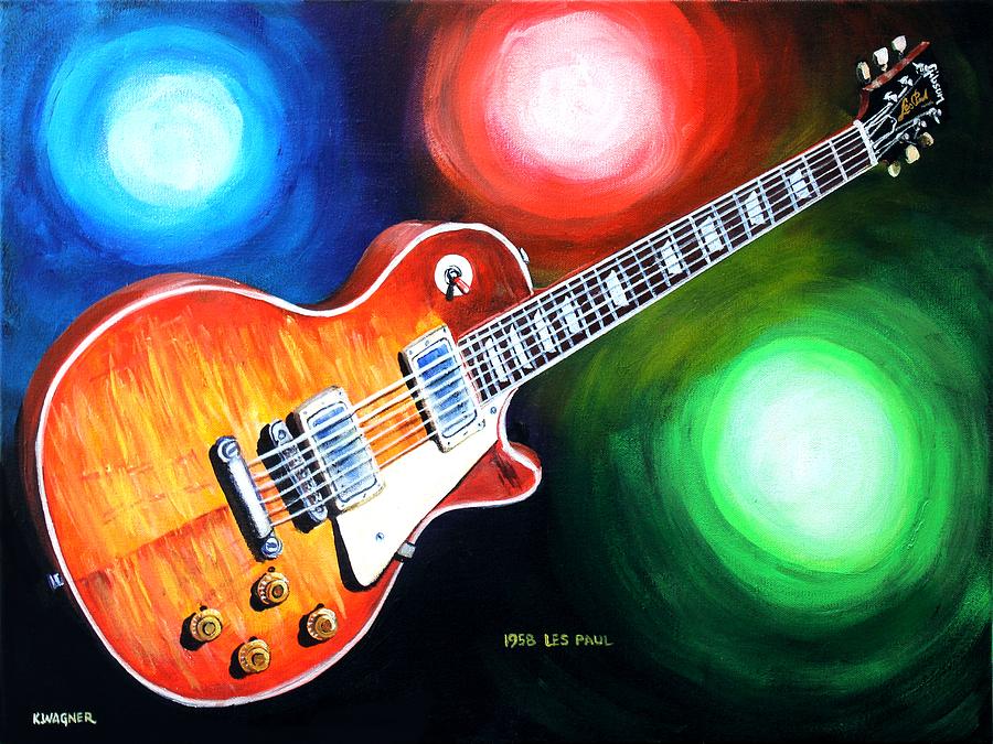 1958 Gibson Les Paul Painting by Karl Wagner