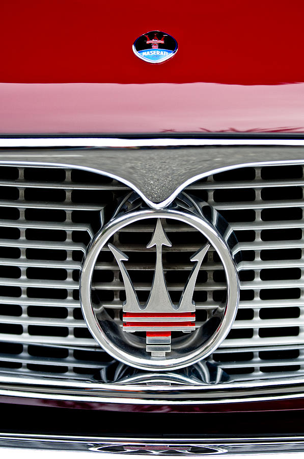 1958 Maserati Hood Emblem Photograph by Jill Reger