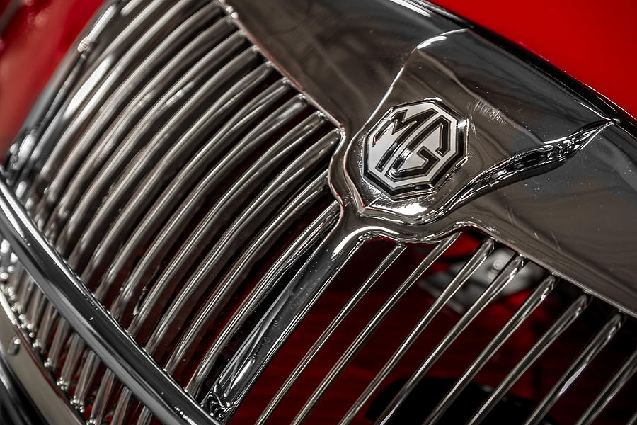 1958 MGA Roadster Grill and Emblem Photograph by Ron Pate