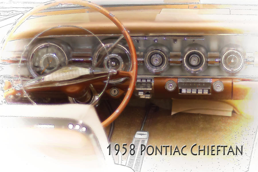 1958 Pontiac Chieftan Dash Photograph by J Darrell Hutto