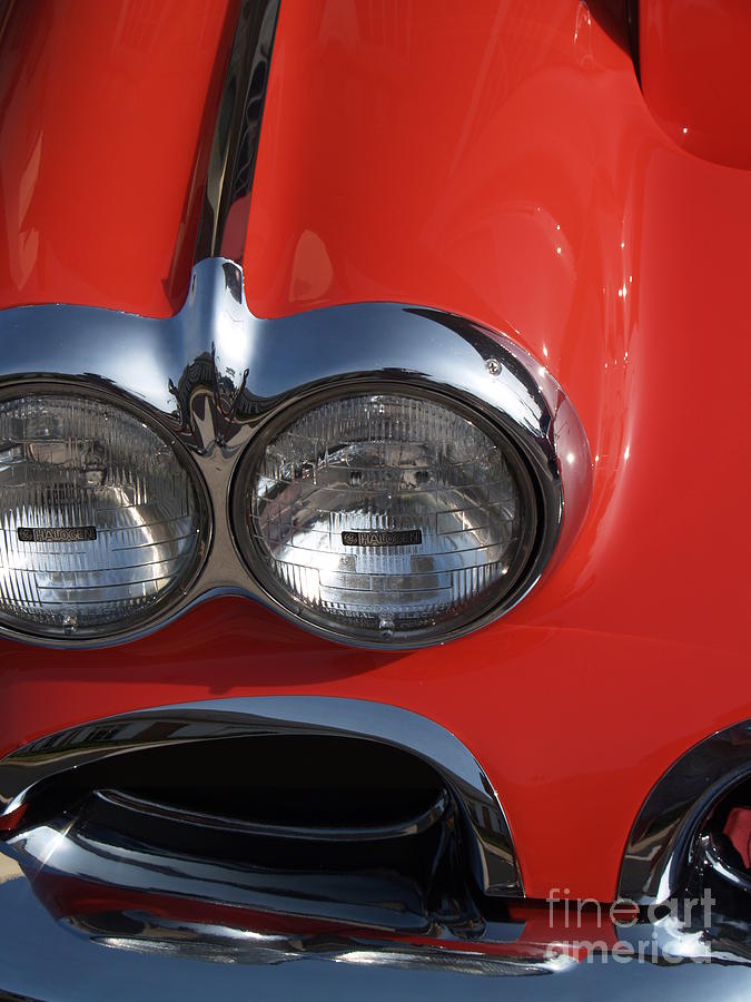 1958 Red Corvette Front End Photograph by Anna Lisa Yoder