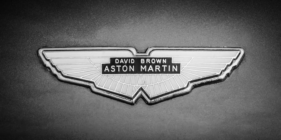 1959 Aston Martin Db4 Gt Hood Emblem -0127bw Photograph by Jill Reger