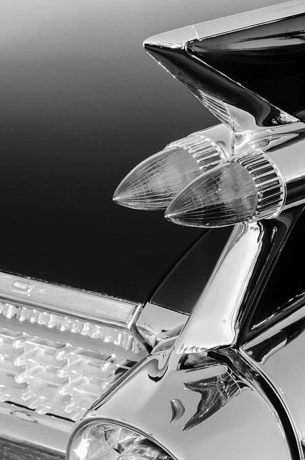 1959 Cadillac Eldorado Taillight -075bw Photograph by Jill Reger