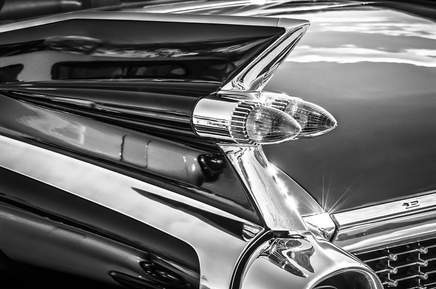1959 Cadillac Eldorado Taillight -097bw Photograph by Jill Reger
