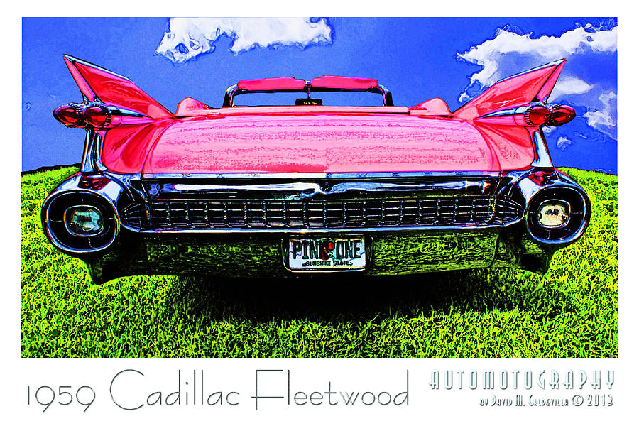 1959 Cadillac Fleetwood Pink Poster Digital Art by David Caldevilla