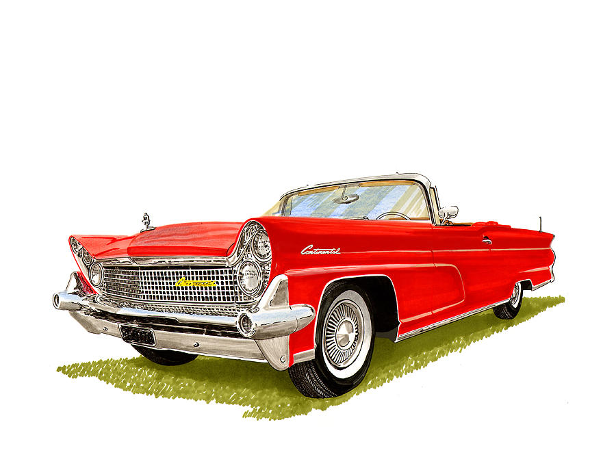 1959 Continental Convertible Painting by Jack Pumphrey